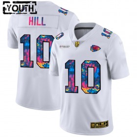 Maillot Enfant Kansas City Chiefs Tyreek Hill 10 Nike 2020 Blanc Multicolore